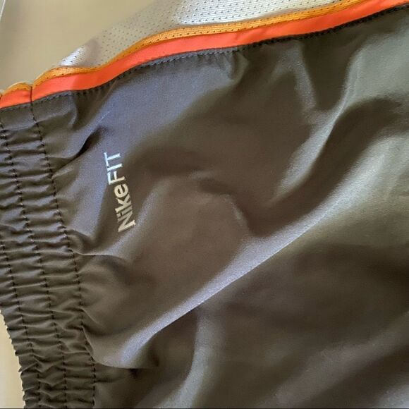 Nike Dri-Fit tempo Running swim Shorts gray orange trim -S - Picture 6 of 7